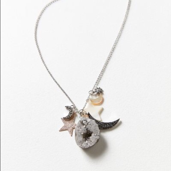 Urban Outfitters Celestial Long Silver Necklace - Picture 1 of 2